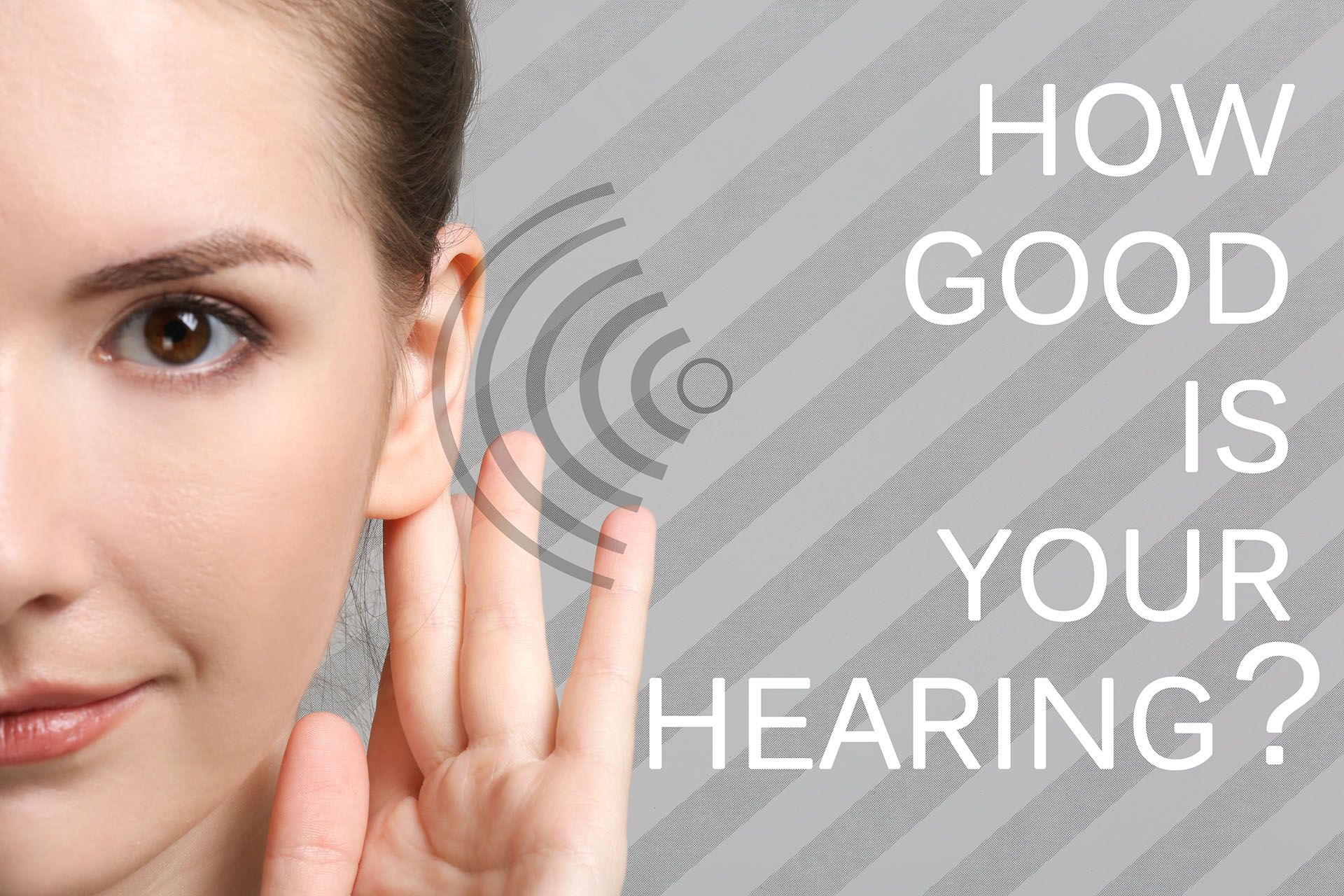 Woman testing her hearing